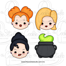 Cargar imagen en el visor de la galería, Set Cortadores de Galleta Hocus Pocus Brujitas