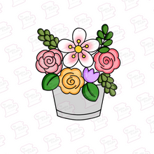 Cargar imagen en el visor de la galería, Set Cortadores de Galleta Arreglo Flores Cubeta (8 Piezas)