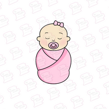 Cargar imagen en el visor de la galería, Cortador de Galleta Bebé Niña Envuelta