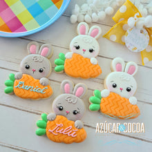 Cargar imagen en el visor de la galería, Cortador de Galleta Conejo Placa Zanahoria