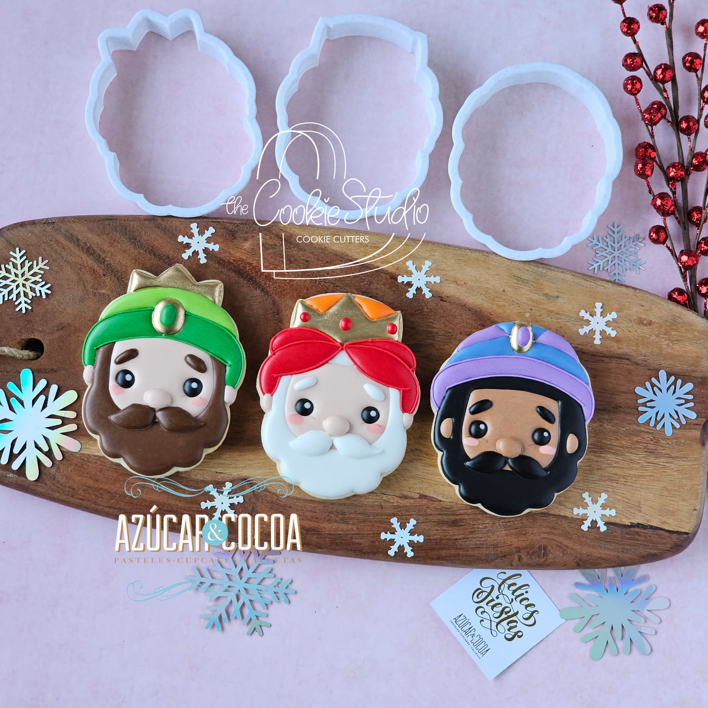 Set Cortadores de Galletas Caritas Reyes Magos