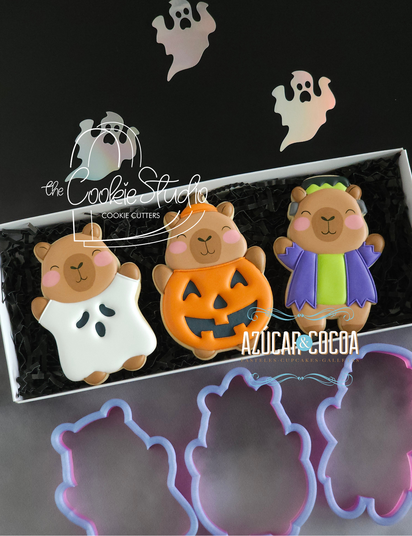 Set Cortadores de Galleta Capibaras Halloween (3 Piezas)