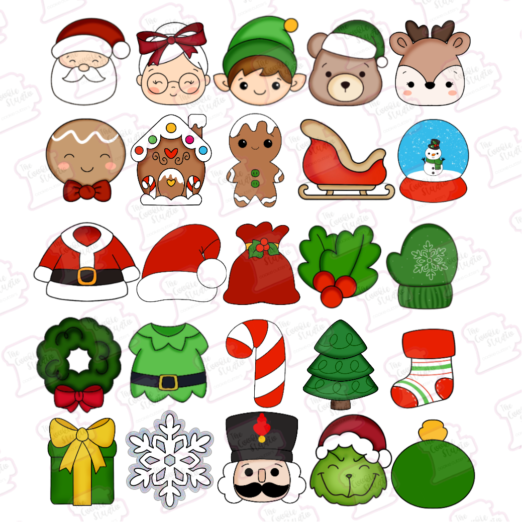 Set de Cortadores de Galleta Calendario Adviento (25 Piezas)