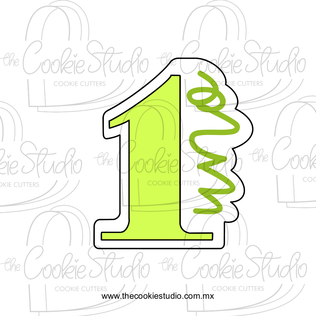 Cortador de Galleta Número 1 Moderno con Letra
