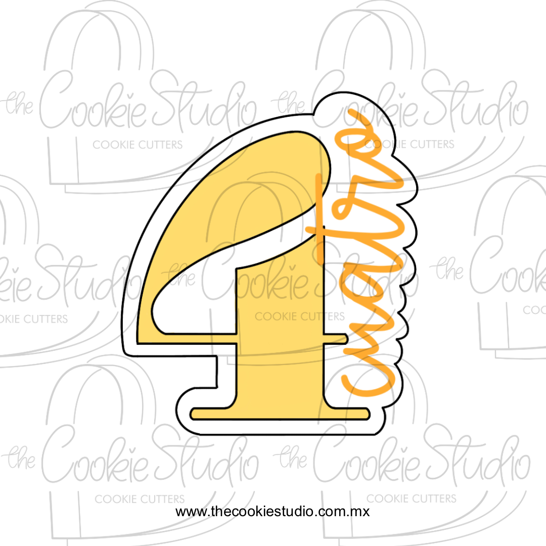 Cortador de Galleta Número 4 Moderno  con Letra
