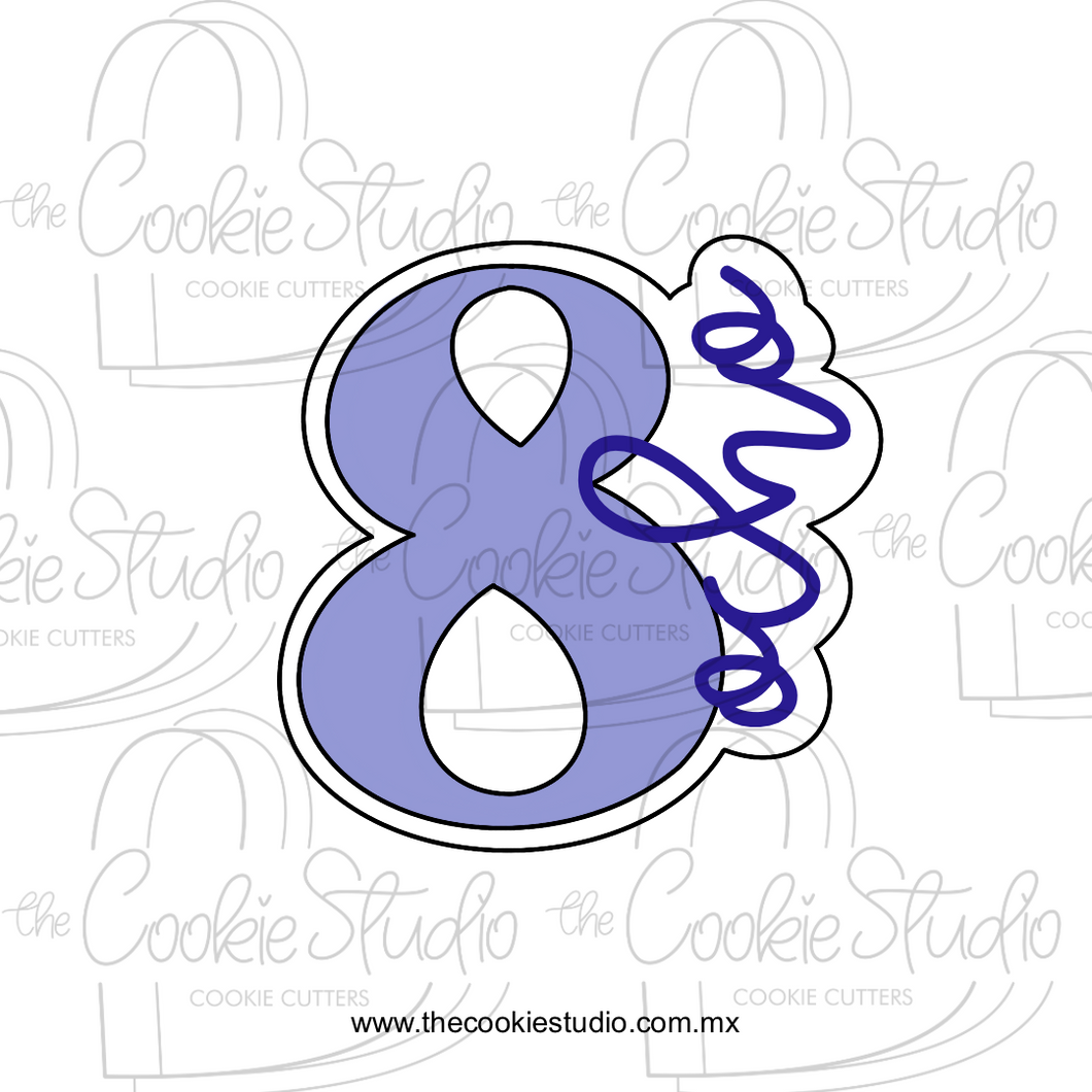 Cortador de Galleta Número 8 Moderno con Letra