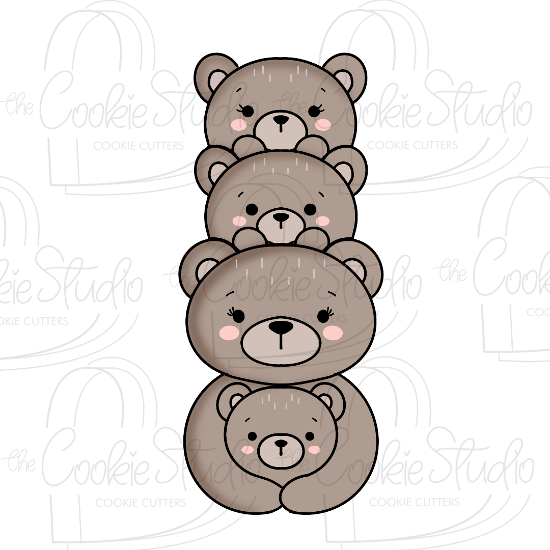 Set de Cortadores de Galleta Mama Osa y Ositos (3 Piezas)