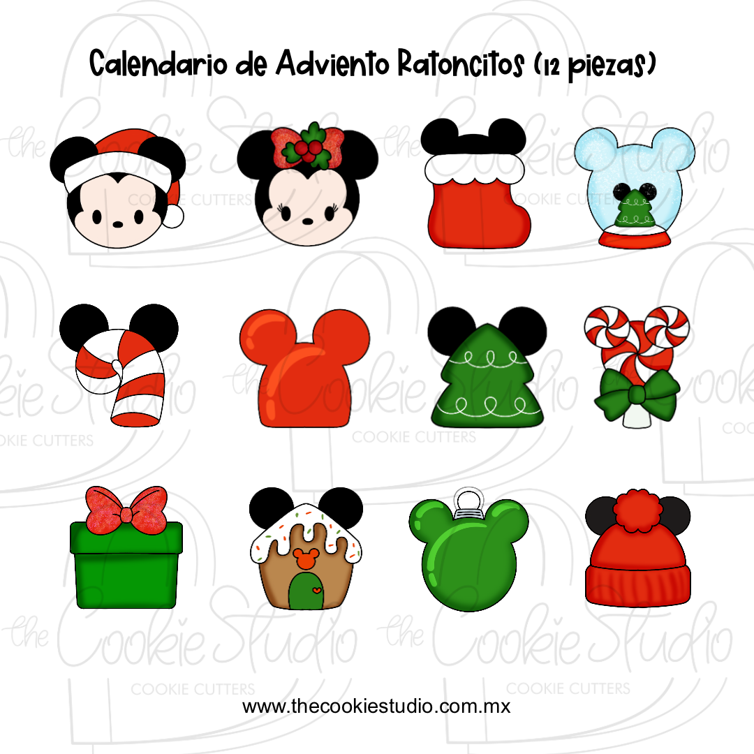 Set Cortadores de Galleta Calendario Adviento Ratoncitos (12 Piezas)