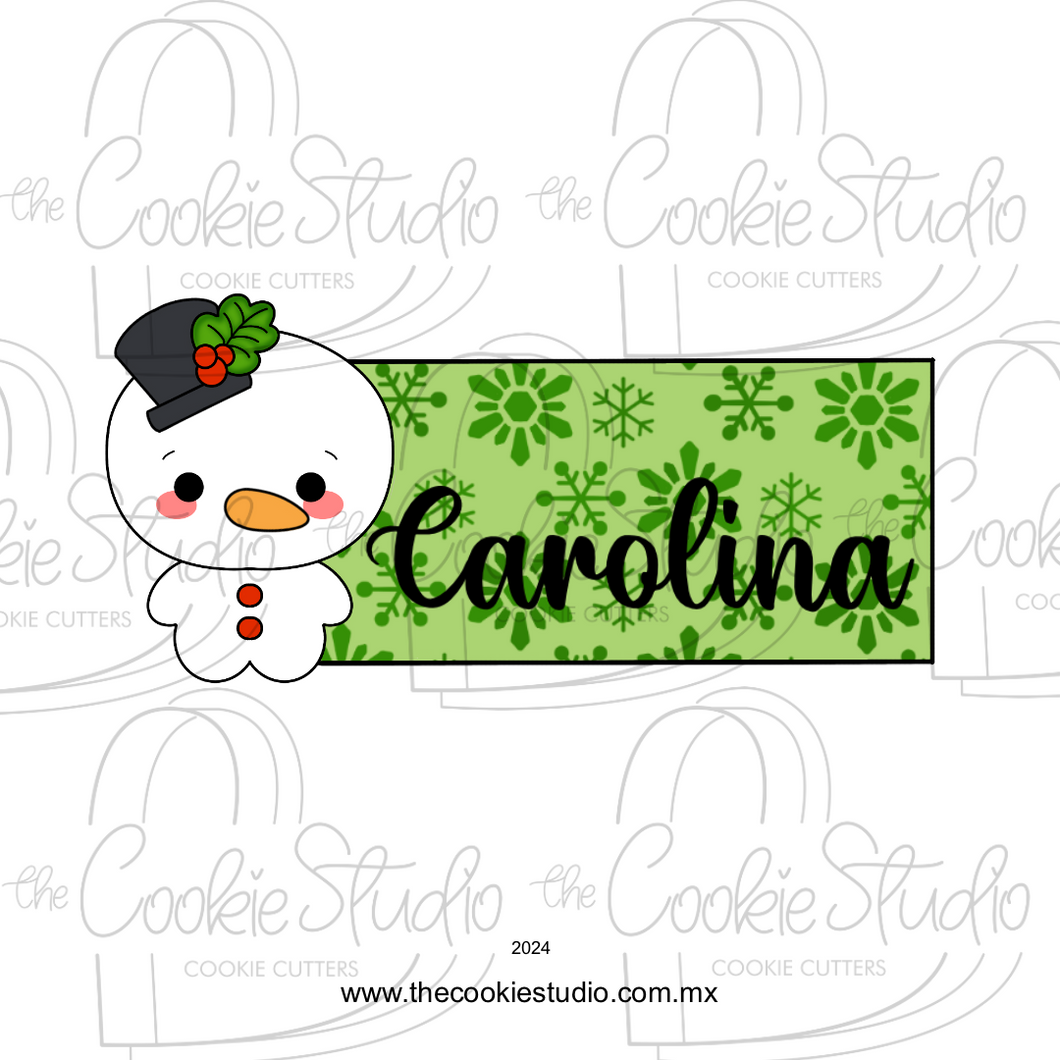 Cortador de Galleta Placa Muñeco Nieve Cabezón
