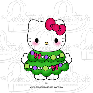 Cortador de Galleta Gatita Vestido Pino