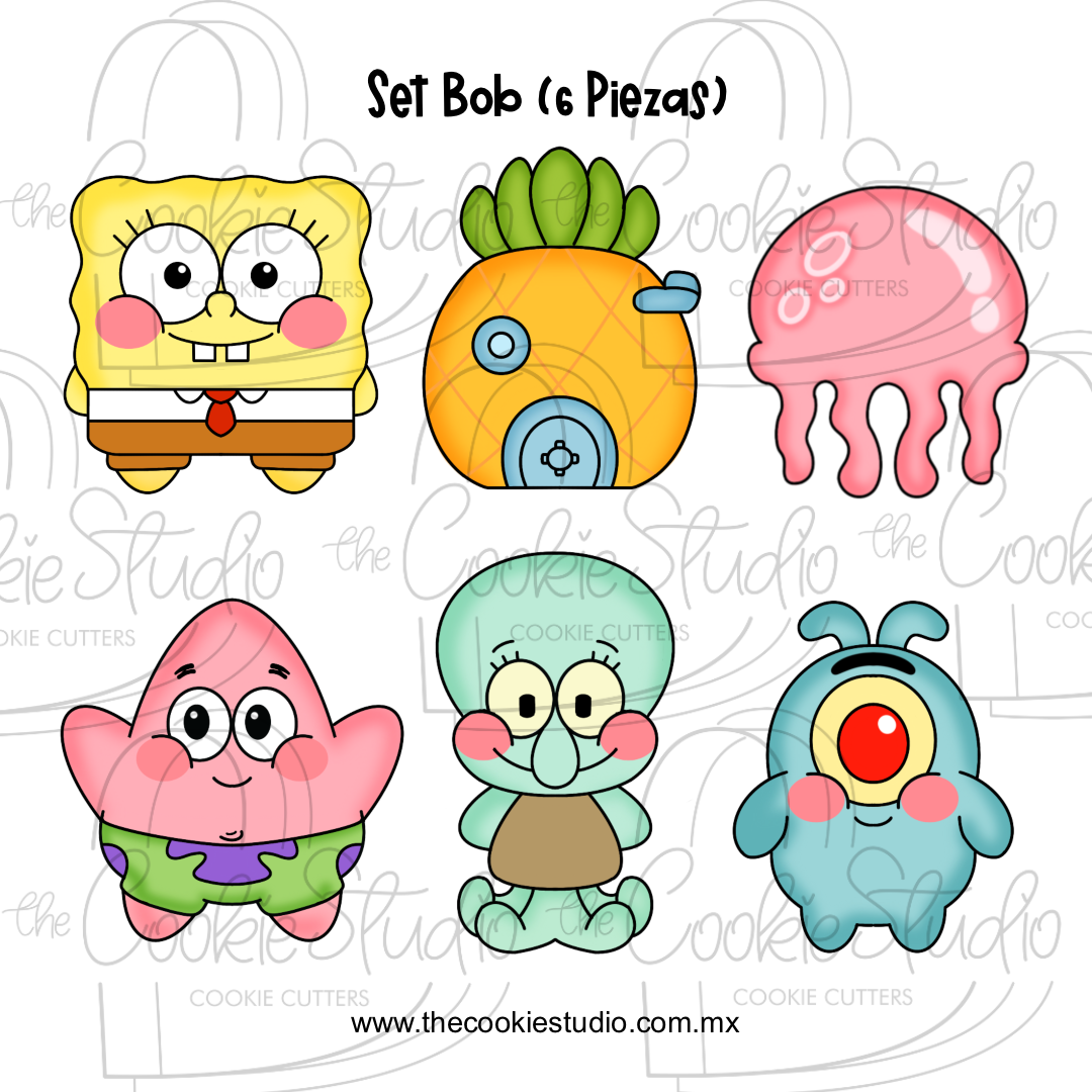 Set Cortadores de Galleta Bobb Esponja (6 Piezas)