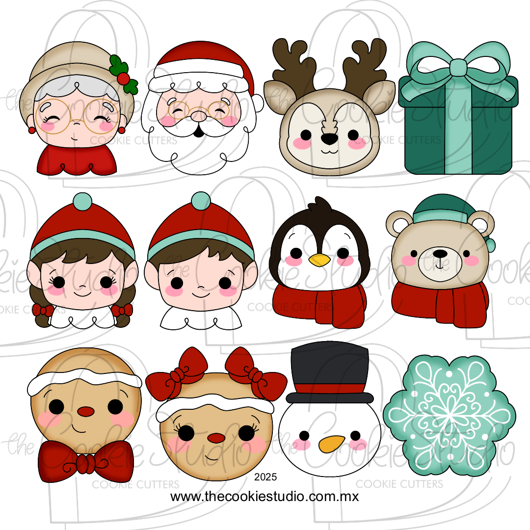 Set Cortadores de Galleta Calendario Adviento Navideño (12 Piezas)