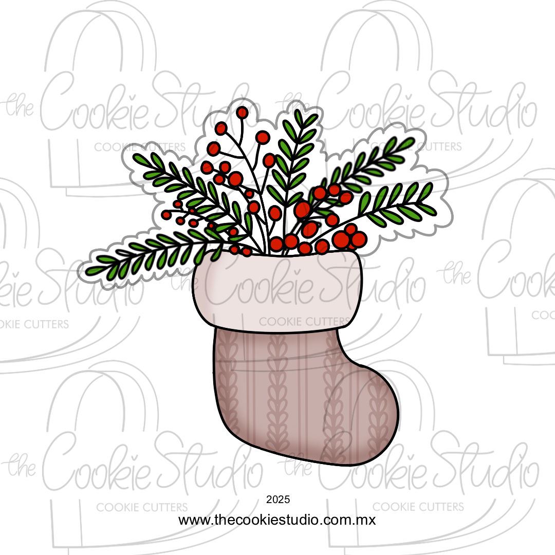 Cortador de Galleta Bota Navideña Decorada