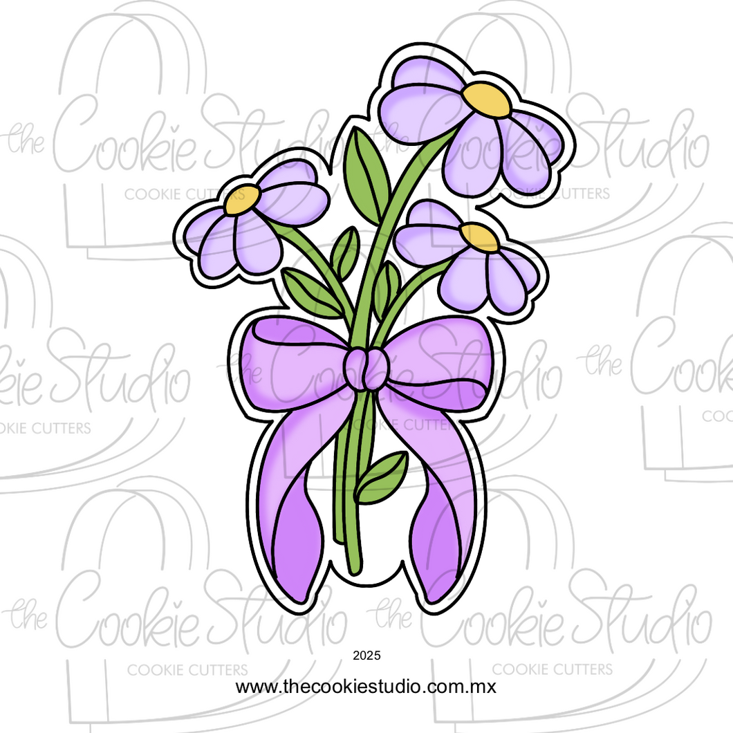 Cortador de Galleta Ramo Flores con Lazo