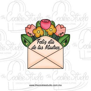 Cortador de Galleta Sobre con Flores