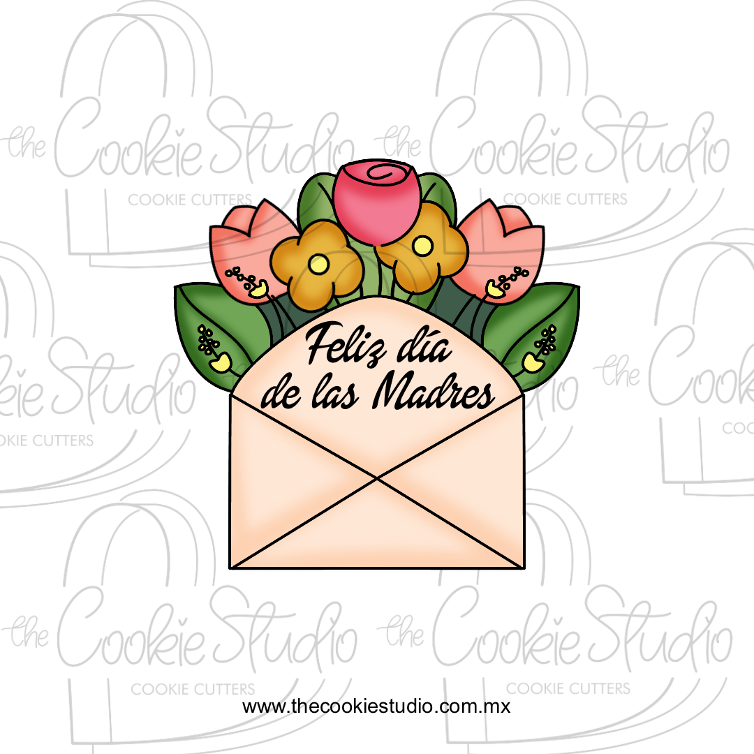 Cortador de Galleta Sobre con Flores