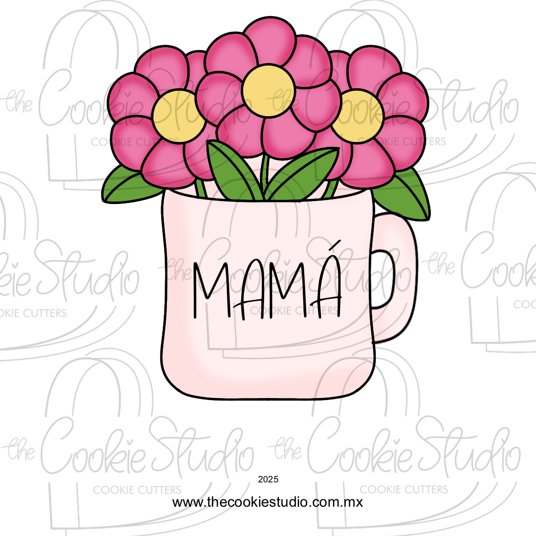 Cortador de Galleta Taza con Flores