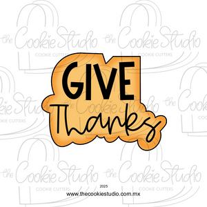 Cortador de Galleta Placa Give Thanks