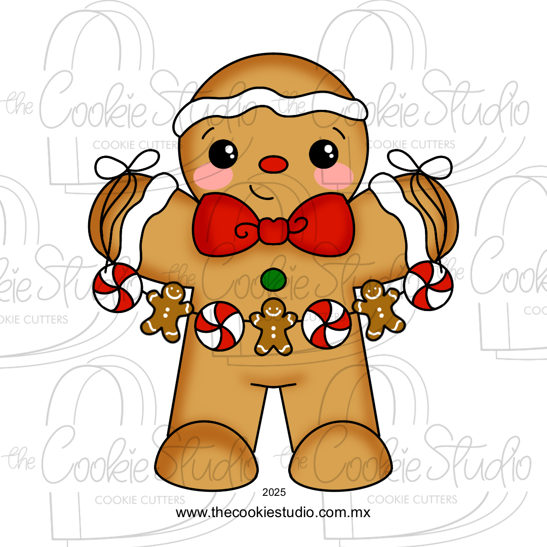 Cortador de Galleta Muñeco Jengibre con Guirnalda