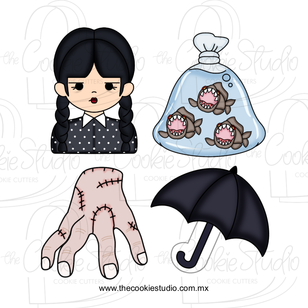 Set Cortadores de Galleta Miércoles (4 Piezas)