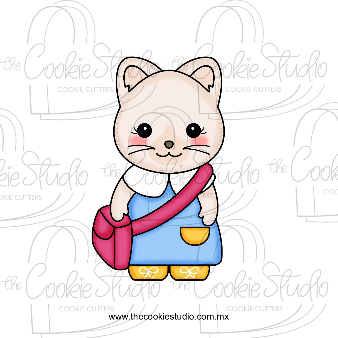 Cortador de Galleta Ternurín Gatita Estudiante