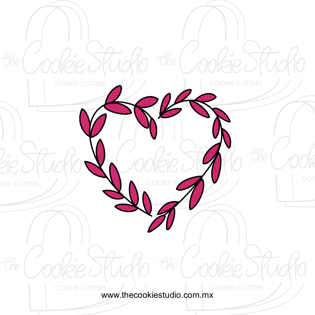 Cortador de Galleta Corazón Hojitas