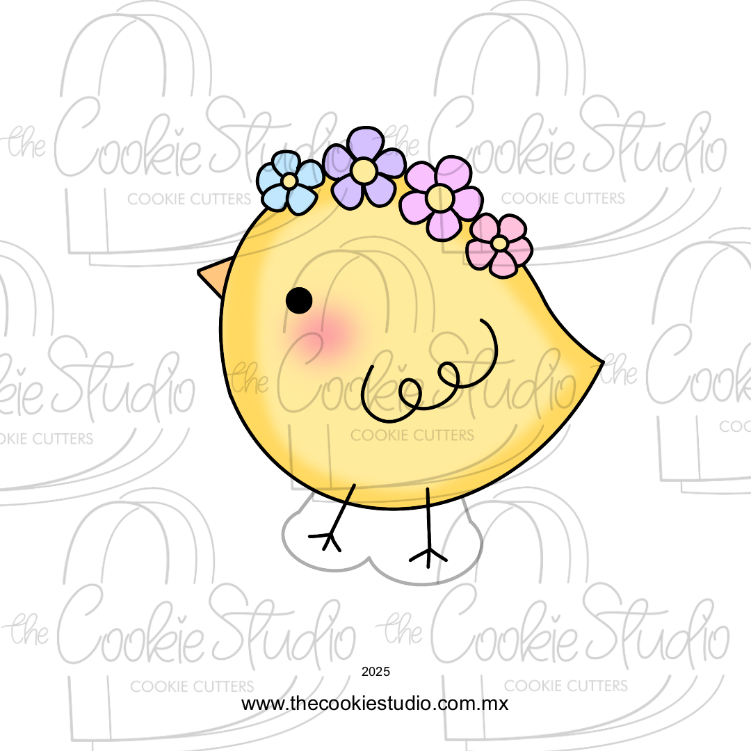 Cortador de Galleta Pollito Corona Flores