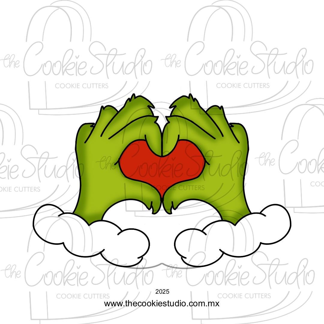 Cortador de Galleta Manos Grinch Corazón