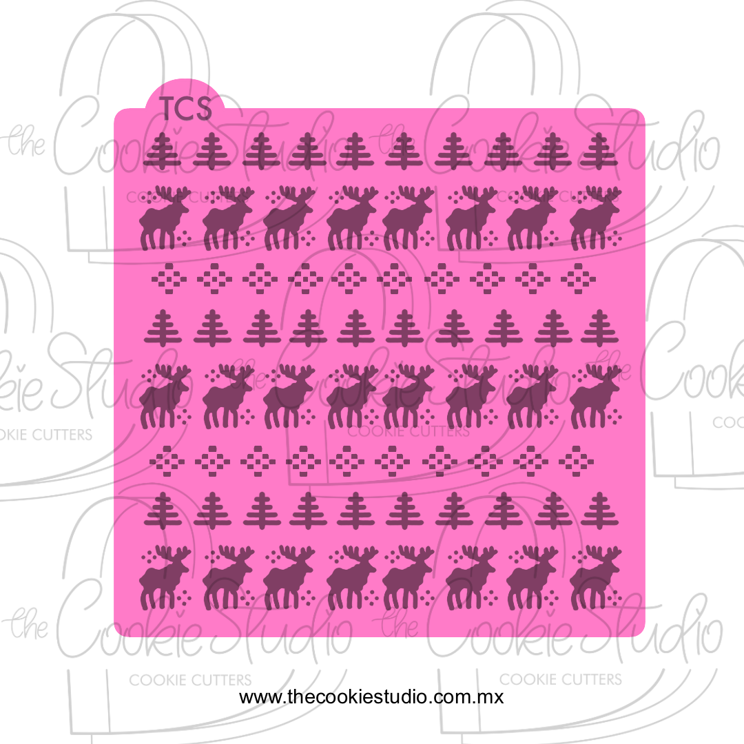 Stencil Patrón Navideño 1