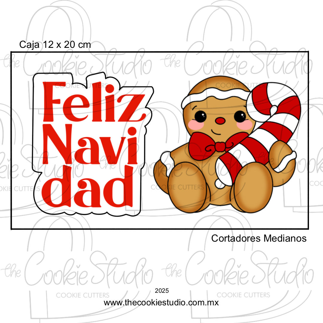 Set Cortadores de Galleta Feliz Navidad (2 Piezas)