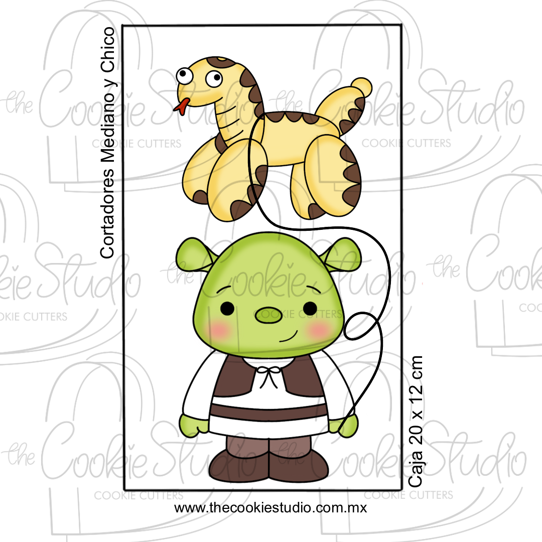 Set Cortadores de Galleta Ogro y Globo Serpiente (2 Piezas)