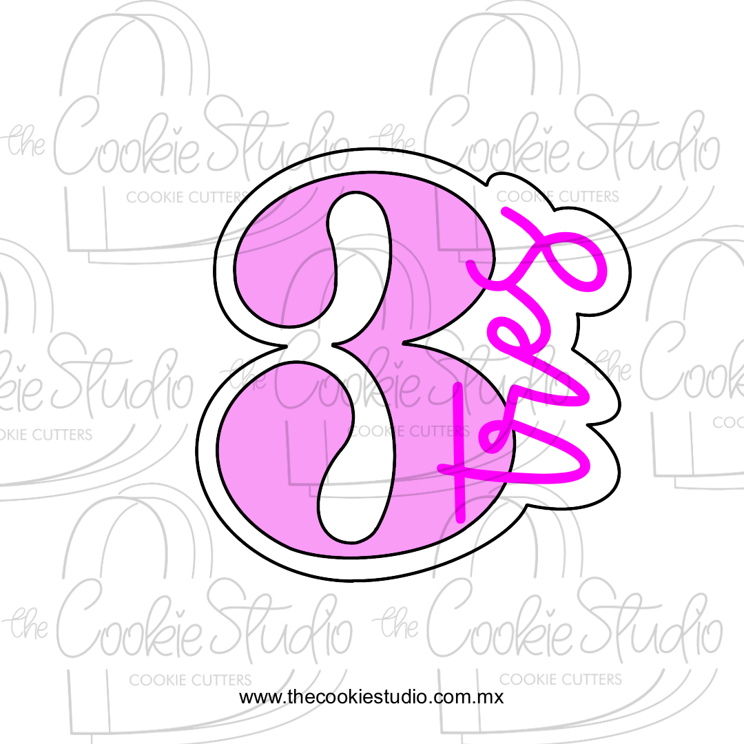 Cortador de Galleta Número 3 Moderno con Letra
