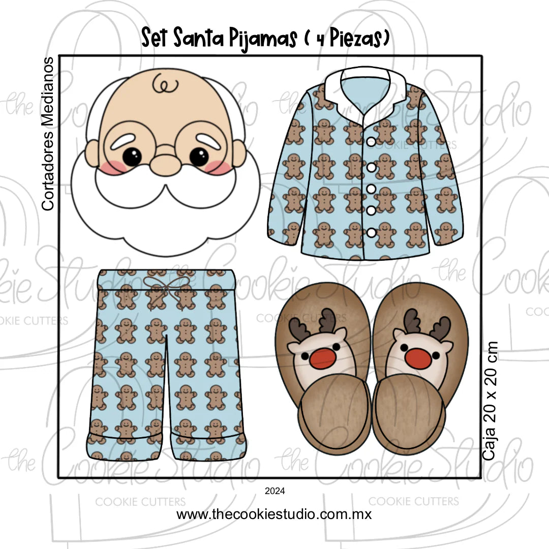 Set  Galleta Santa Pijamas (4 Piezas) - STL FILE DIGITAL PRODUCT