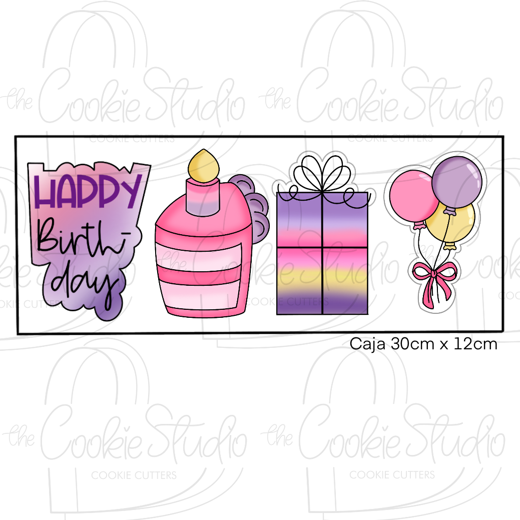 Set Cortadores de Galleta Happy Birthday