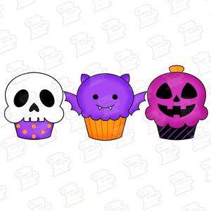 Set Cortadores de Galleta Cupcakes Halloween