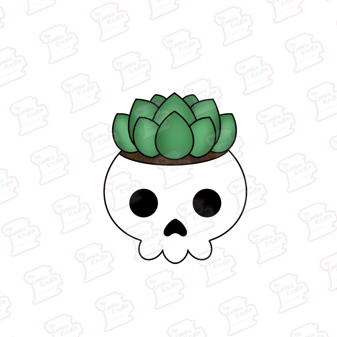 Cortador de Galleta Macetera Calaverita con Suculentas