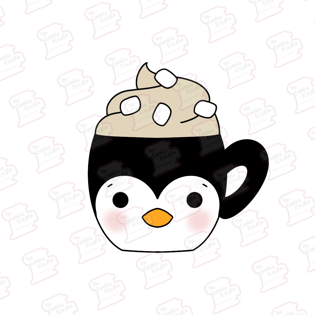 Cortador de Galleta Taza Pingüino