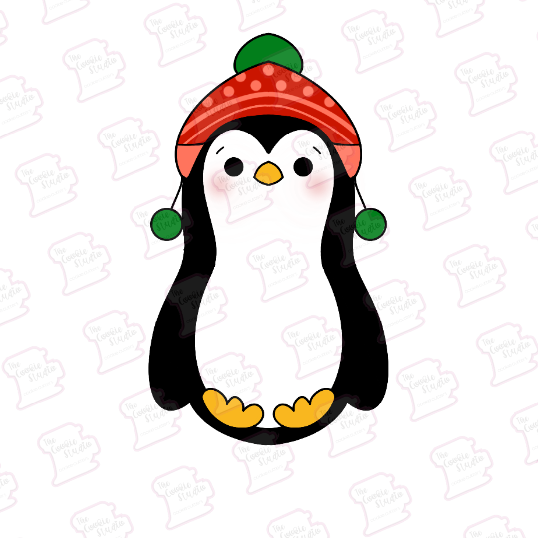Cortador de Galleta Pingüino Gorro Pompones