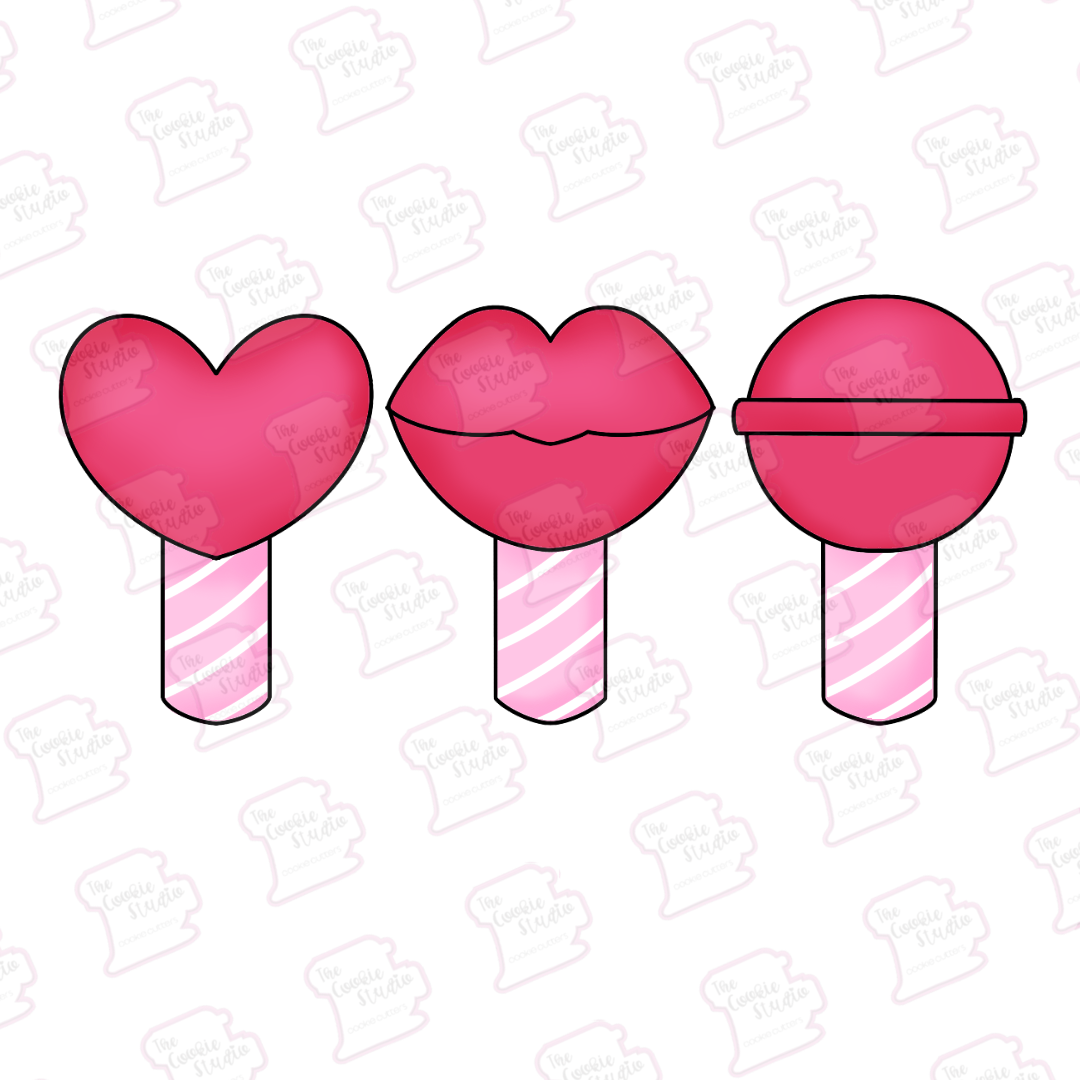 Set Cortadores de Galleta Paletas de San Valentín (3 Piezas)
