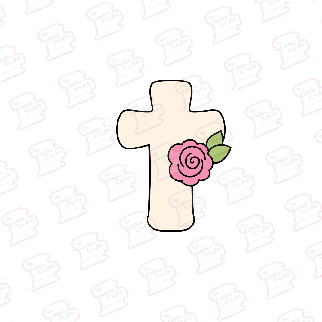 Cortador de Galleta Cruz con Flor