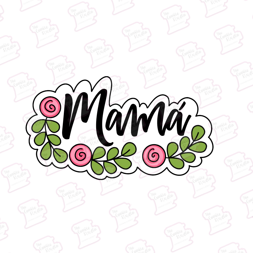 Cortador de Galleta Placa Mamá Con Hojitas