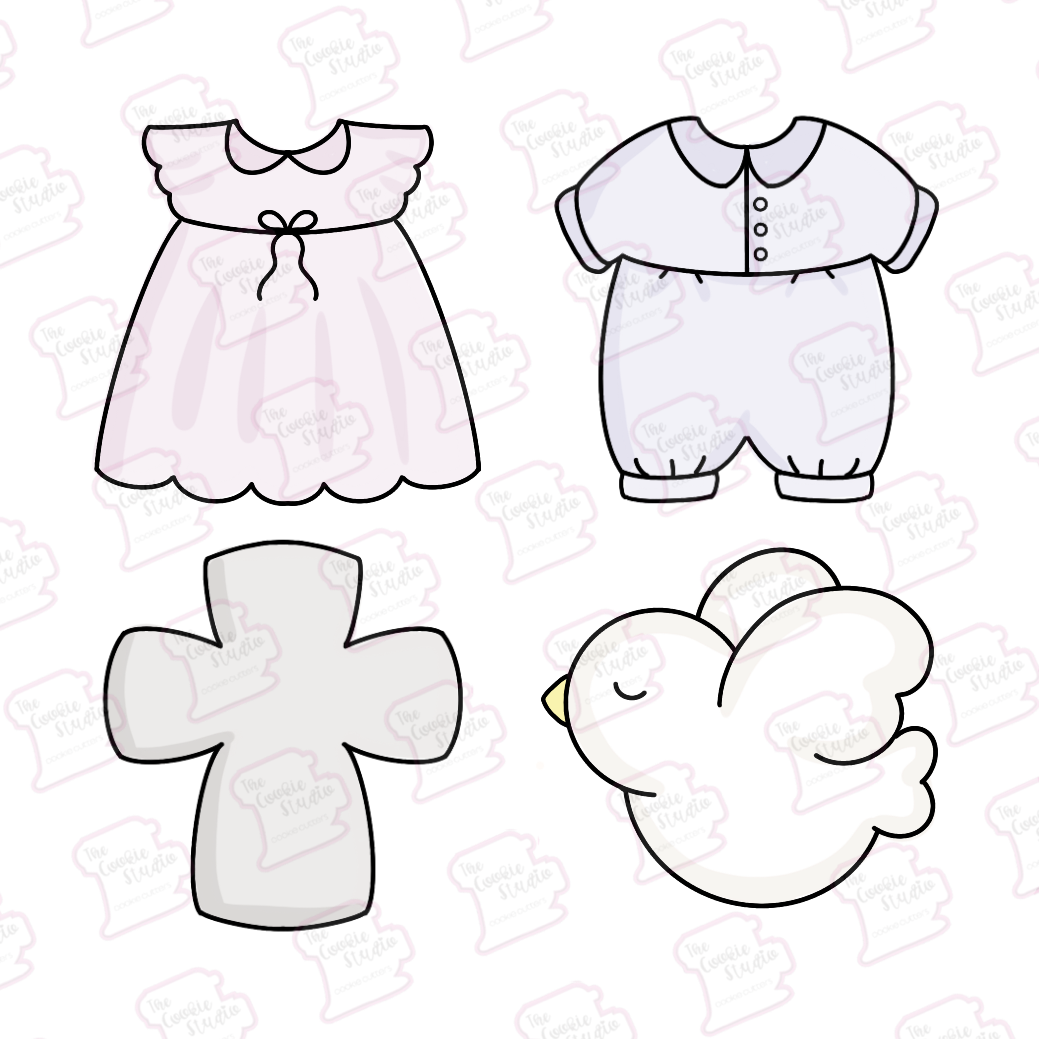 Set Mini de 4 Cortadores de Galleta Bautizo