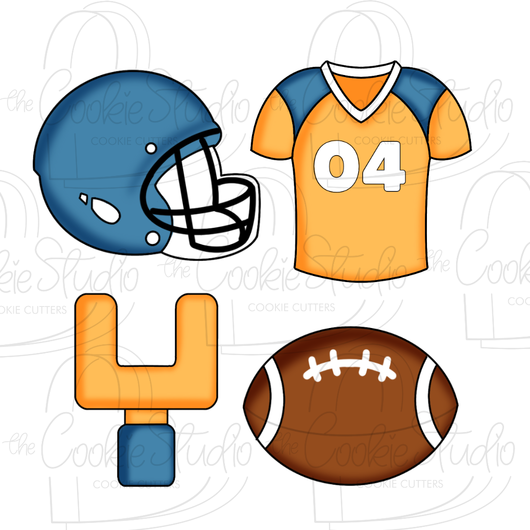 Set Cortadores de Galleta Futbol Americano (4 Piezas)
