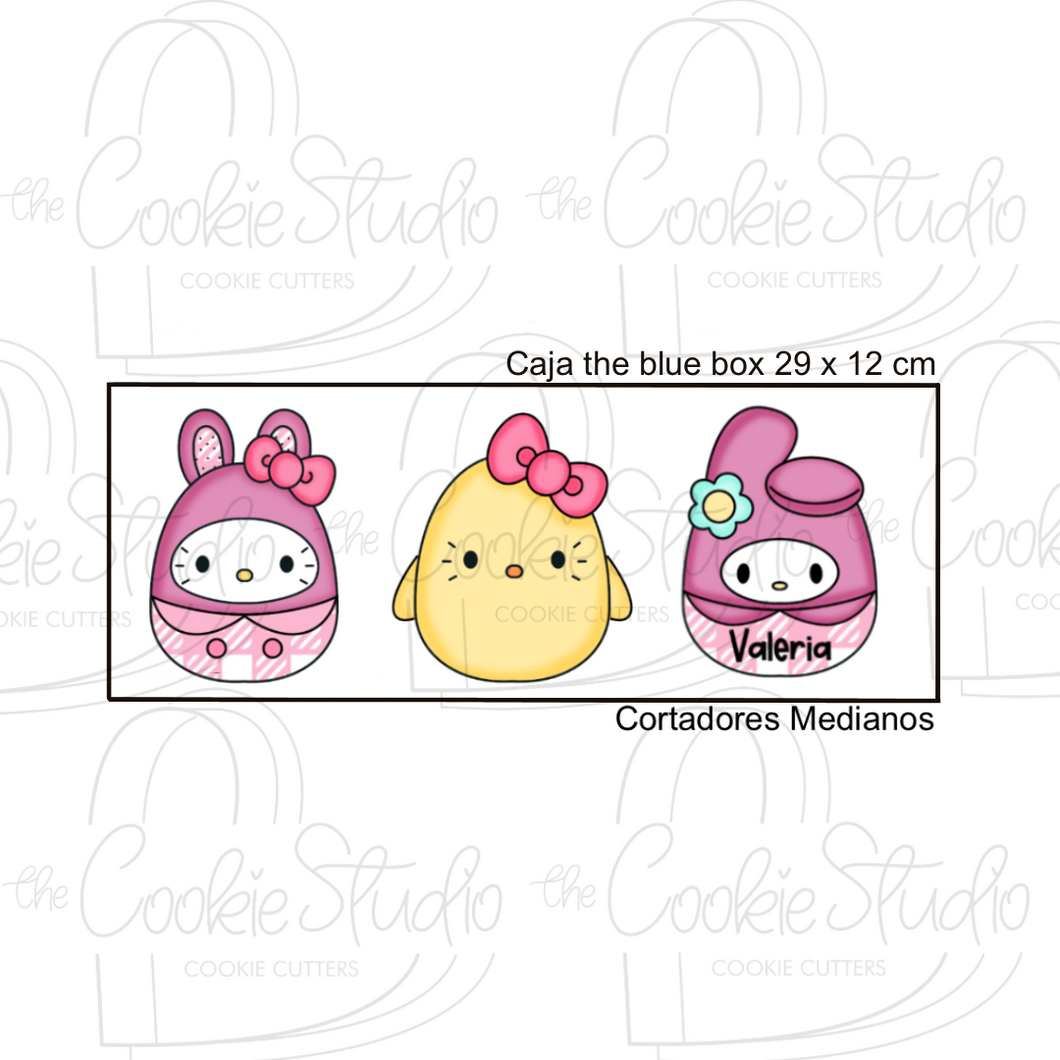 Set  Cortadores de Galleta Gatita Felpa Pascua