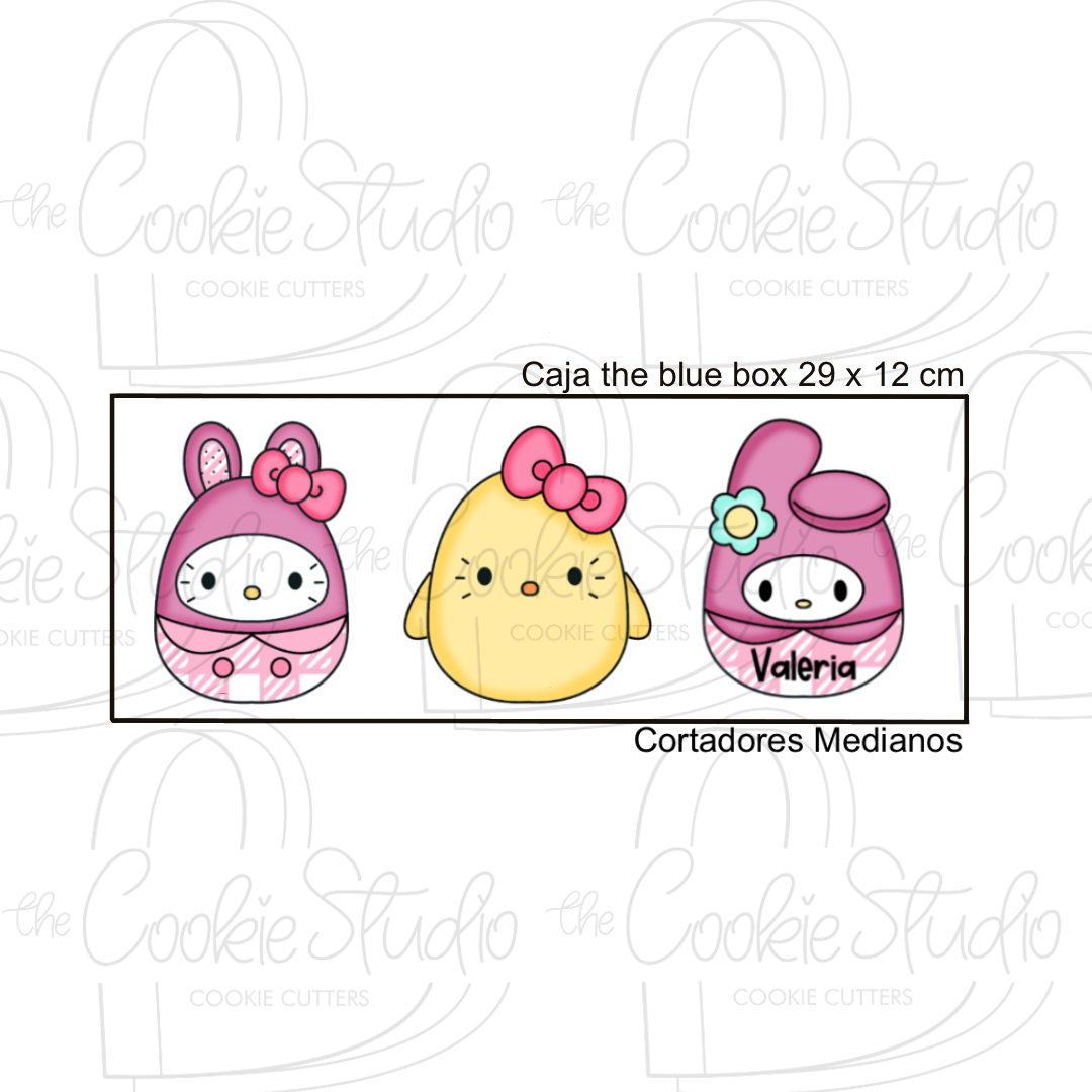 Set  Cortadores de Galleta Gatita Felpa Pascua