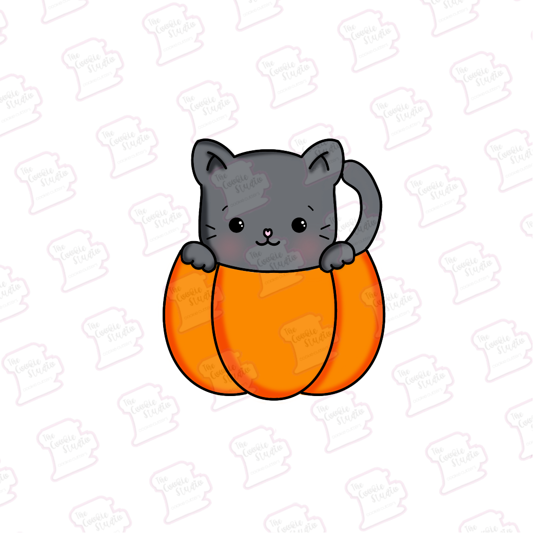 Cortador de Galleta Gatito en Calabaza