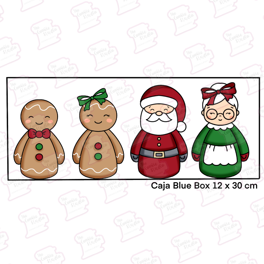 Set de Cortadores de Galleta Parejas Navideñas (4 Piezas)