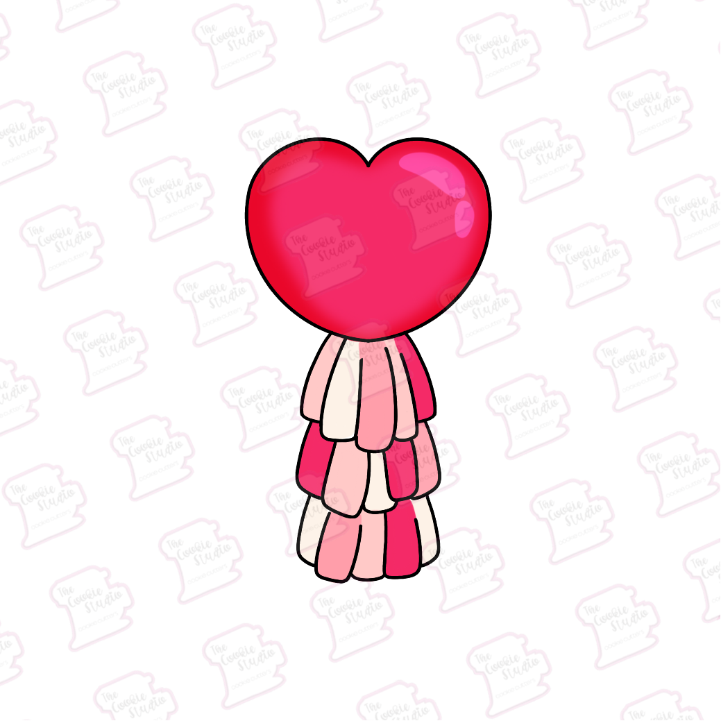 Cortador de Galleta Globo Corazón Borlas