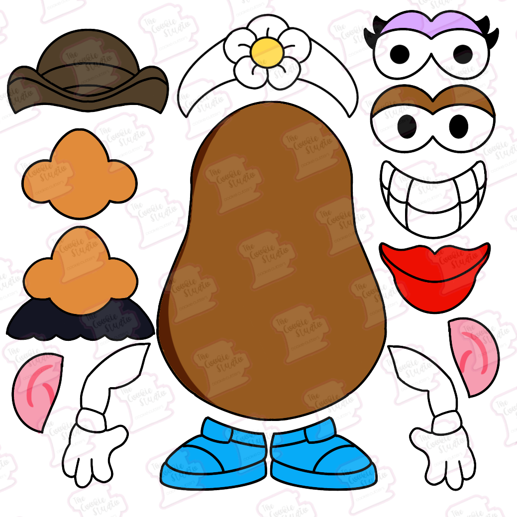 Set de Cortadores de Galleta Sr y Sra Cara de Papa 12 Piezas