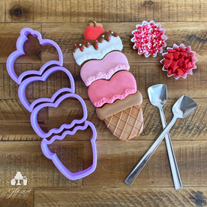 Set Cortadores de Galleta Arma tu Helado de San Valentín (4 piezas)